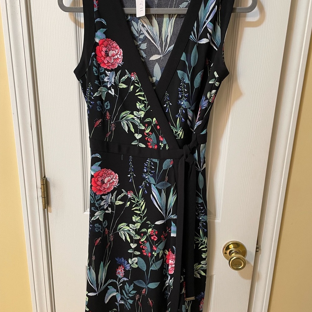 Tommy Hilfiger Sz 4 Floral Wrap Dress Sleeveless Midi 🌸